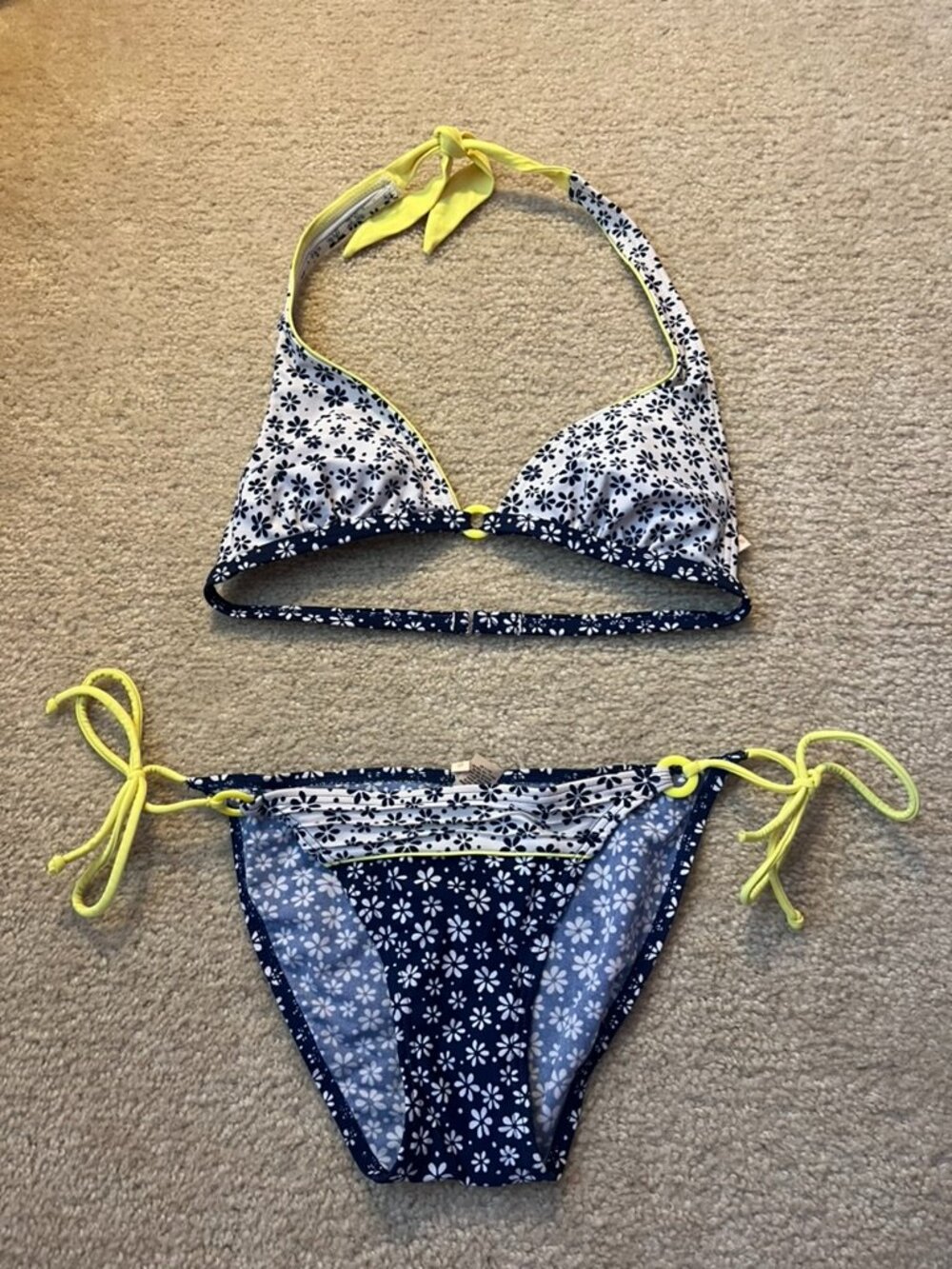 Red Camel Blue and Yellow Floral Bikini